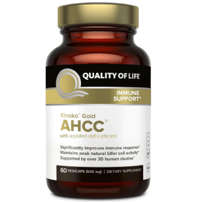 Premium Kinoko Gold AHCC Supplement–500mg of AHCC per Capsule–Supports Immune Health, Liver Function, Maintains Natural Killer Cell Activity & Enhances Cytokine Production–60 Veggie Capsules