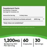 Herbiflix Berberine HCL 1200mg – 60 Vegan Capsules | Supports Metabolic Wellness, Heart & Healthy Blood Sugar | Non-GMO & Gluten-Free