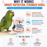 UnRuffledRx Bird Calcium Plus مع المغنيسيوم وD3 - ٤٥ حصة