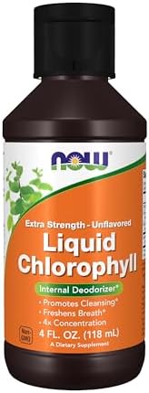 Now Foods Supplements Extra Strength Liquid Chlorophyll Unflavored Internal Deodorizer Promotes Cleansing Freshens Breath 4x Concentration 4 Fl Oz 118 Ml