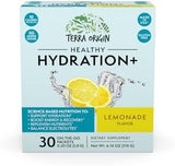 TERRA ORIGIN Healthy Hydration+ Electrolyte Powder Packets | Sugar Free, Gluten Free Drink Mix | Lemonade | 30 Servings (1-Pack)