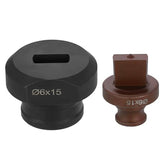 Harfington 6x15mm Slotted Hole Hydraulic Punch Die Kit for MHP-20 JP-20 Machines - 40Cr Steel, Burgundy & Black