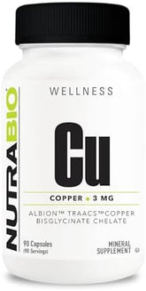 NutraBio Copper Chelate: Boost Immunity with 3mg Copper (90 Capsules)