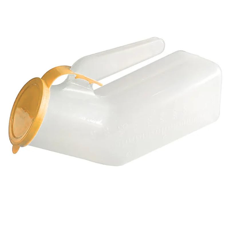 Male Urinal Bottle - 1000ML Portable Incontinence Aid with Long Neck Design & Spill-Proof Lid - Convenient Bedpan Solution for Home, Travel, Hospitals & Clinics