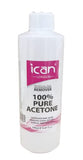 ICAN LONDON 100% Pure Acetone Nail Polish Remover - UV Gel Soak Off, 250ml Professional Formula