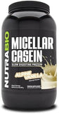 NutraBio 100% Micellar Casein Protein Powder - Vanilla - 2 lbs