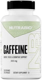 NutraBio Pure Caffeine Capsules: Clean Energy Boost (250 Capsules)