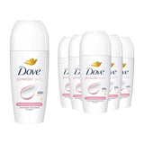 Dove Powder Anti-Perspirant Roll On Deodorant - 48H Protection, 6x 50ml