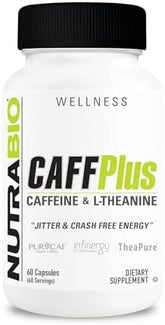 NutraBio CaffPlus: Healthy Energy with Caffeine & Theanine (60 Caps)