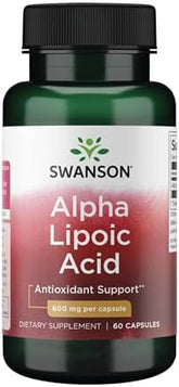 Swanson Alpha Lipoic Acid 600mg: Powerful Antioxidant Support (60 Capsules)