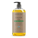 Majestic Pure Castor Oil - 100% Natural Cold Pressed | Hair, Eyelashes, Eyebrows & Nails | 8 Fl Oz