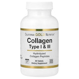 California Gold Nutrition Hydrolyzed Collagen Type I & III, 60 Tablets