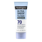 Neutrogena Ultra Sheer Dry-Touch Sunscreen Lotion SPF 70 - Broad Spectrum, Water Resistant, Oil-Free, Non-Comedogenic, Matte Finish - Travel Size 3 Fl Oz