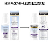 Neutrogena Ultra Sheer Moisturizing Face Serum with Vitamin E & SPF 60+ - All Day Facial Sunscreen, Fragrance-Free, 1.7 oz