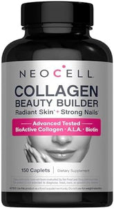 NeoCell Collagen Beauty Builder With Hyaluronic Acid and Biotin, Skin, Hair and Nails Supplement, Includes Antioxidants, Tablet, 150 Count