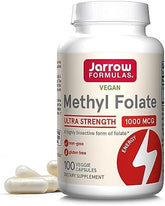 Jarrow Formulas® Methyl Folate 1000 mcg, Dietary Supplement, Methyl Folate for Cellular Energy Support, 100 Veggie Capsules, 100 Day Supply