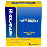 Preparation H Hemorrhoid Suppositories - 12 Count