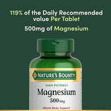 Nature's Bounty High Potency Magnesium 500 mg Tablets - 200 Count
