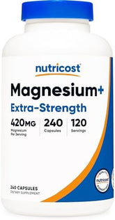 Nutricost Magnesium Glycinate: 420mg, 240 Capsules - Superior Absorption