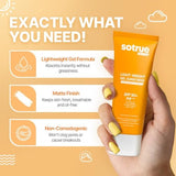 Sotrue Face Gel Sunscreen SPF 50+ PA+++ - Lightweight Gel with 1% Niacinamide & Vitamin C, No White Cast, Water-Resistant, 50ml