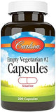 Carlson Labs Empty Vegetarian #2 Capsules - 200 Count