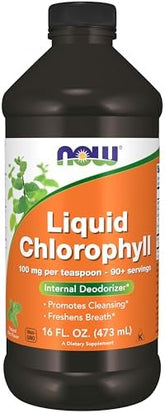 Now Foods Supplements Liquid Chlorophyll Super Concentrated Internal Deodorizer Boost Energy Mint Flavor 16 Ounce