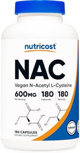Nutricost NAC 600mg - 180 Capsules | Antioxidant Support for Liver & Lungs