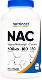 Nutricost NAC 600mg - 180 Capsules | Antioxidant Support for Liver & Lungs