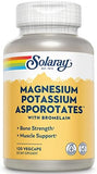 Solaray Magnesium Potassium Aspartates - Energy & Muscle Support (120 Caps)