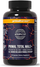 Primal Harvest Primal Total Male Natural Tribulus Terrestris, Fenugreek, Korean Ginseng, Maca Root Horny Goat Weed for Men Booster, Max Boost 90 Capsules…