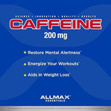 ALLMAX Essentials Caffeine 200 mg Energy Focus 100 Tablets