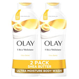 Olay Body Wash Ultra Moisture Shea Butter | 22 Ounce (650ml) | Pack of 2 | Deep Hydration for Soft Skin