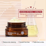 Retinol Eye Cream with Hyaluronic Acid & Vitamin E, Fast-Acting Dark Circle & Fine Line Reducer