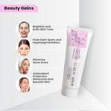 BIOCOS Kojic Acid Cream for Dark Spots & Hyperpigmentation - With 1 Free Cream - Skin Brightening & Acne Scar Removal with Glycolic Acid, Aloe Vera & Vitamin B5 - 50gm