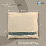 SOLSTICE Extra Large Cotton Saree Storage Bags with Zipper - Pack of 10 18x15 Inch for Big Silk Sarees & Lehengas