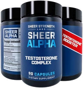 Sheer Strength Labs Alpha Supplement for Men - Clinically Backed Dose, Strongest Formula - Made in USA - Premium Blend of Fadogia Agrestis Tongkat Ali and Shilajit. 30 Servings