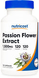 Nutricost Passion Flower Extract 120 Capsules - Natural Sleep Support, Glue-Free, Non-GMO