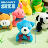 36 Pack Mini Animal Plush Toys - Party Favors, Keychain Decorations