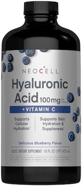 Neocell Hyaluronic Acid Blueberry Liquid - 16 fl oz for Hydration & Wellness