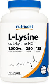 Nutricost L-Lysine 1000mg - Essential Amino Acid Support (250 Capsules)