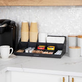 Mind Reader Black 11-Compartment Coffee Condiment Organizer