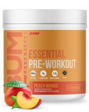 Raw Essential Pre-Workout Powder - Peach Mango, 30 Servings | Natural Energy & Performance Boost