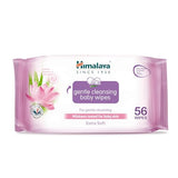 Himalaya Gentle Cleansing Baby Wipes - 56 Alcohol-Free Wipes with Aloe Vera and Lotus for Sensitive Skin
