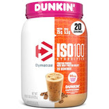 Dymatize ISO100 Hydrolyzed Whey Isolate Protein Powder - Dunkin' Cappuccino - 25g Protein, 95mg Caffeine, 5.5g BCAAs - 21.5 Oz
