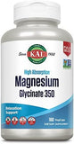 KAL, Magnesium Glycinate Fully Chelated High Absorption Formula for Stress Relaxation Muscle & Bone Health Support, 240 Count