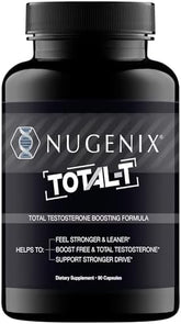 Nugenix Total-T, Free and Total Testosterone Booster Supplement for Men, 90 Count