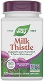 Nature's Way Milk Thistle, Supports Liver Function and Detoxification Pathways*, 175 mg Milk Thistle Seed Extract Standardized to 80% Silymarin per Serving, 120 Capsules (Packaging May Vary)