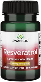 Swanson Resveratrol Cardiovascular Health (100mg, 30 Capsules) .