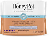 The Honey Pot Company, Herbal-Infused Cotton Pads with Wings, Organic Incontinence Overnight, 16 Count