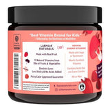 Whole Fruit Gummy Vitamins for Kids - No Added Sugar, Vegan, Plant-Based Multivitamin, 60 Bites, Strawberry